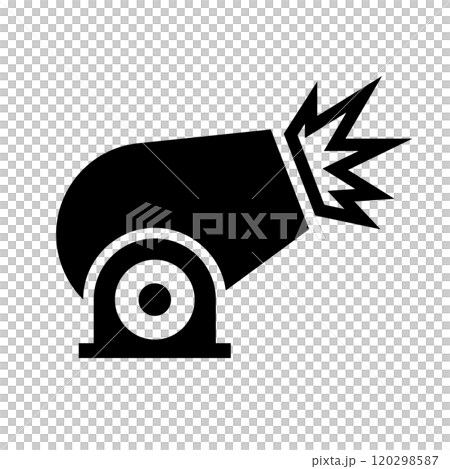 大砲の攻撃のシルエット 大砲の攻撃のシルエット 120298587