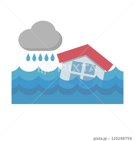 大雨による洪水のアイコン 120298759