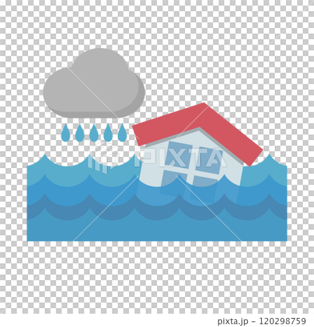 大雨による洪水のアイコン 120298759