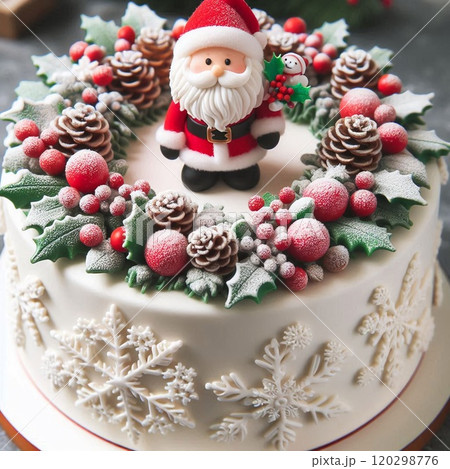 クリスマスディナーにぴったりのデコレーションケーキ 120298776