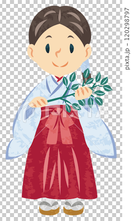 Shinto shrine maiden illustration Shinto shrine maiden illustration 120298797