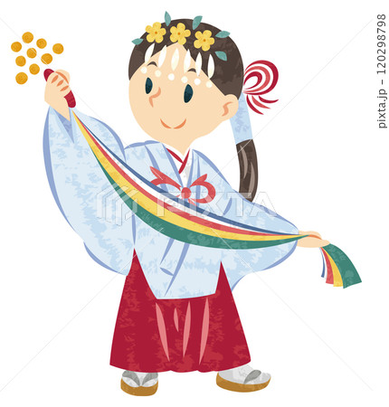 神道 神社 巫女 イラスト 神道 神社 巫女 イラスト 120298798