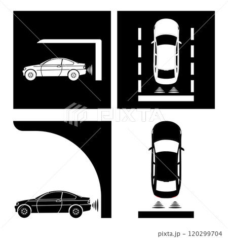 Car parking sensor signal icon 120299704