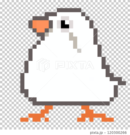 Pixel art Animal illustration Female zebra finch Chestnut Frank White (CFW) 120300266