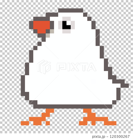 Pixel art Animal illustration Zebra finch White 120300267