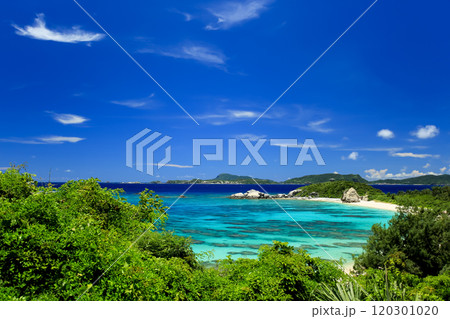 真夏の沖縄　渡嘉敷島の風景 120301020