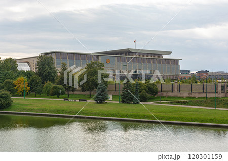 Belarus, Minsk - 09/13/2019: Residence of the President of the Republic of Belarus Belarus, Minsk - 09/13/2019: Residence of the President of the Republic of Belarus 120301159