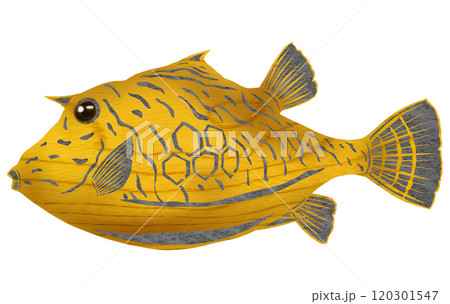 可愛い観賞魚のオシャレな切り絵イラスト 120301547