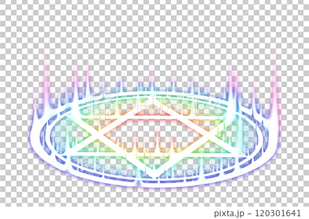 A magic circle that emits rainbow light A magic circle that emits rainbow light 120301641