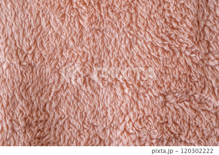 サーモンピンクのフリース生地 120302222
