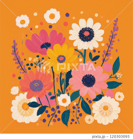Stunning Abstract Elegant Oil Painting Floral Illustrations 120303093