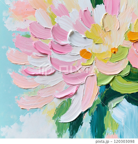 Stunning Abstract Elegant Oil Painting Floral Illustrations 120303098