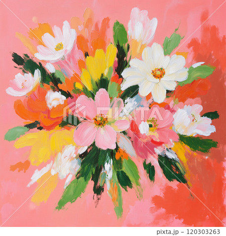 Abstract Beauty in Oil Painting Flowers Abstract Beauty in Oil Painting Flowers 120303263