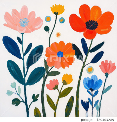 Beautiful Abstract Oil Painting Flower Bouquet 120303289