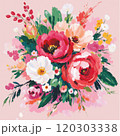 Abstract Elegant Watercolor Flower Bouquet 120303338