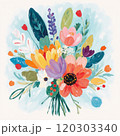 Abstract Elegant Watercolor Flower Bouquet 120303340