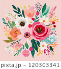 Abstract Elegant Watercolor Flower Bouquet 120303341