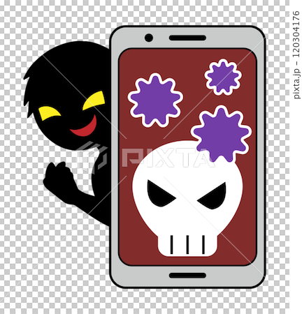 Image material of hacker and hacked smartphone 120304176