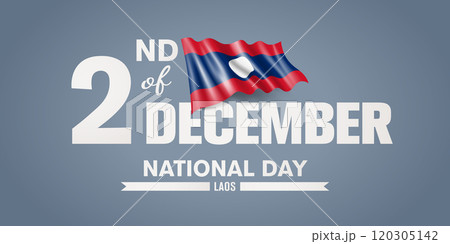 Laos happy national day greeting card, banner with template text vector illustration 120305142