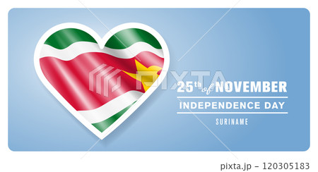 Suriname happy independence day greeting card, banner vector illustration 120305183