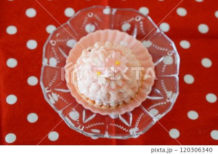 春らしさ溢れるピンク色の桜のケーキ 120306340