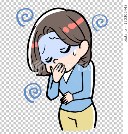 A woman feeling sick with stomach pain A woman feeling sick with stomach pain 120306448