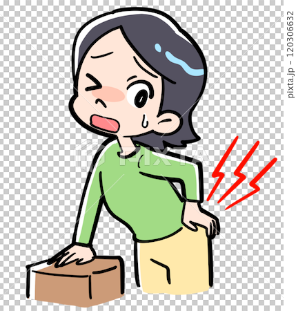 女性患有腰痛 女性患有腰痛 120306632