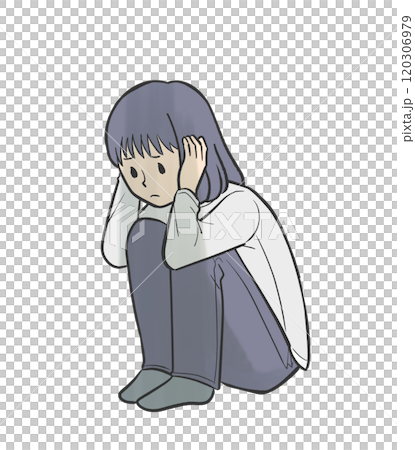 耳を塞ぐ女子 120306979