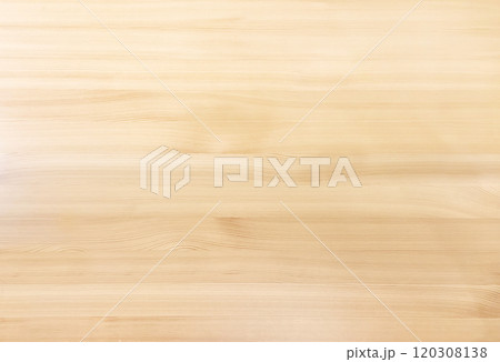 白木色のきめ細かい横木目のパイン材の板の背景画像 120308138