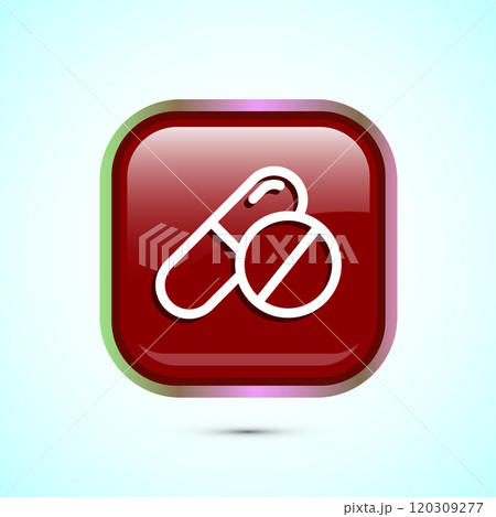 Medicine pills icon design illustration, Medical drugs icon sign. Button design Medicine pills icon design illustration, Medical drugs icon sign. Button design 120309277