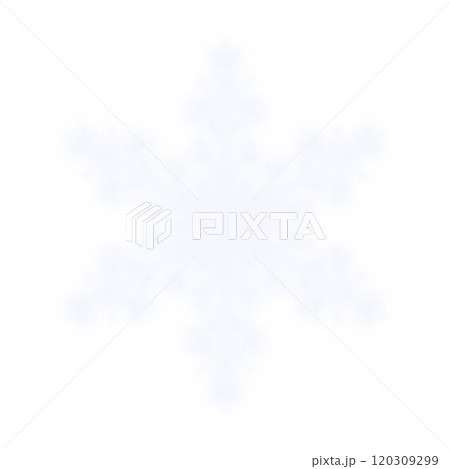White glowing transparent snowflake, isolated icon. Merry Christmas and Happy New Year. Simple neon light. Shining winter, xmas lamp. Fluorescent, luminescent illumination. Png  120309299