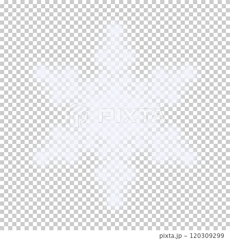 White glowing transparent snowflake, isolated icon. Merry Christmas and Happy New Year. Simple neon light. Shining winter, xmas lamp. Fluorescent, luminescent illumination. Png  120309299