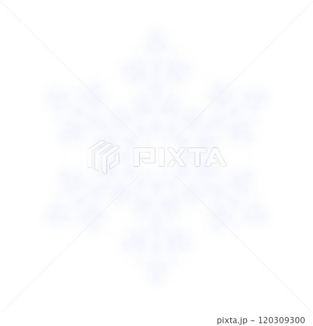 White glowing transparent snowflake, isolated icon. Merry Christmas and Happy New Year. Simple neon light. Shining winter, xmas lamp. Fluorescent, luminescent illumination. Png 120309300