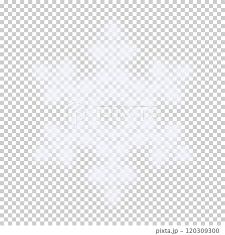 White glowing transparent snowflake, isolated icon. Merry Christmas and Happy New Year. Simple neon light. Shining winter, xmas lamp. Fluorescent, luminescent illumination. Png 120309300