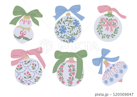 Elegant vintage Christmas ornaments Elegant vintage Christmas ornaments 120309847
