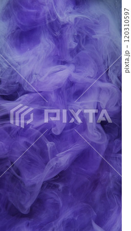Smoke cloud. Ink water. Purple color vapor splash haze spreading dreamlike fog texture abstract background. 120310597