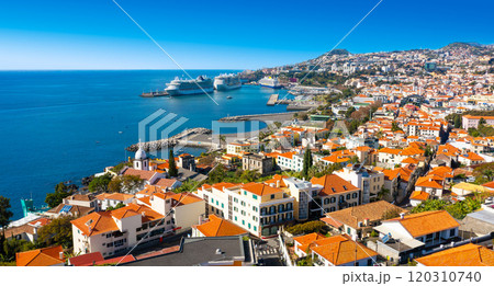 Panoramic view of the capital of Madeira island Funchal, Portugal Panoramic view of the capital of Madeira island Funchal, Portugal 120310740