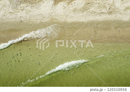 surf, waves on the seashore, top view surf, waves on the seashore, top view 120310938
