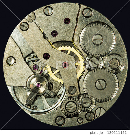 old mechanism on background of old metal cogwheels old mechanism on background of old metal cogwheels 120311121