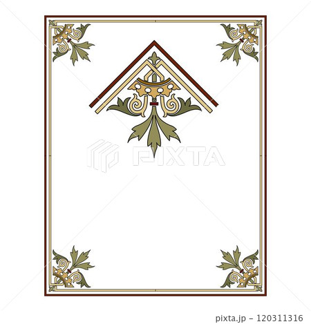 Vintage traditional realistic black and color frames set on white background isolated vector illustration 120311316