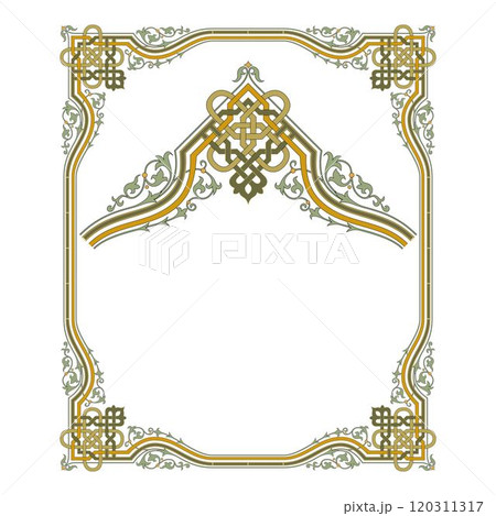 Vintage traditional realistic black and color frames set on white background isolated vector illustration 120311317