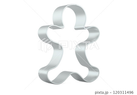Gingerbread man cookie cutter. 3D rendering Gingerbread man cookie cutter. 3D rendering 120311496