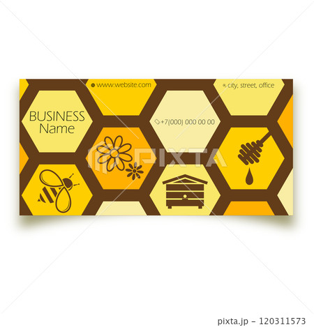 Business card concept for beekeeping, production and sale of honey 120311573