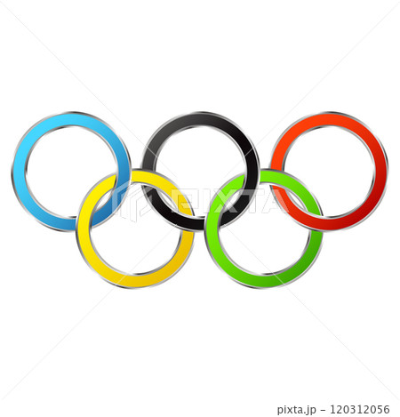 Colored interlocking rings symbol of the Olympic Games Colored interlocking rings symbol of the Olympic Games 120312056
