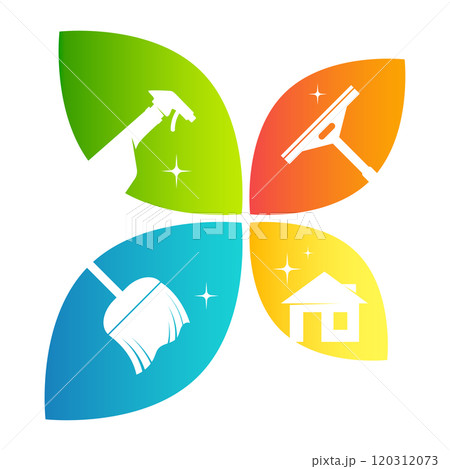 Cleaning service symbol with cleaning tool Cleaning service symbol with cleaning tool 120312073