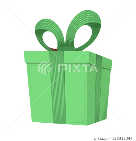 Vector green gift box isolated on white background 120312344