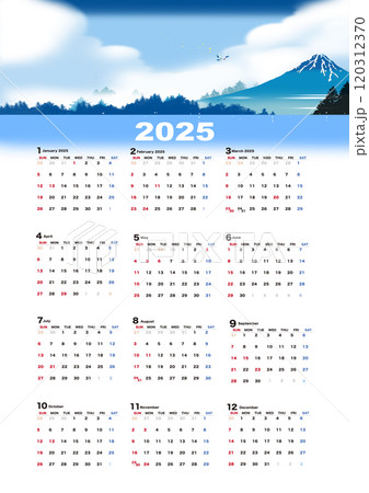美しさと静寂に満ちた2025年カレンダー 120312370
