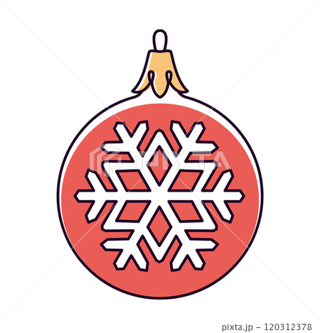 Vector christmas ball doodle style. Hand drawn line art isolated globe Vector christmas ball doodle style. Hand drawn line art isolated globe 120312378