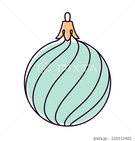 Vector christmas ball doodle style. Hand drawn line art isolated globe 120312401