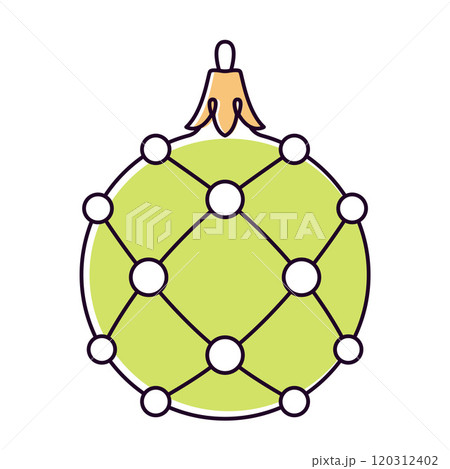 Vector christmas ball doodle style. Hand drawn line art isolated globe 120312402
